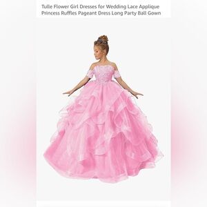 Girls party ruffle ball gown